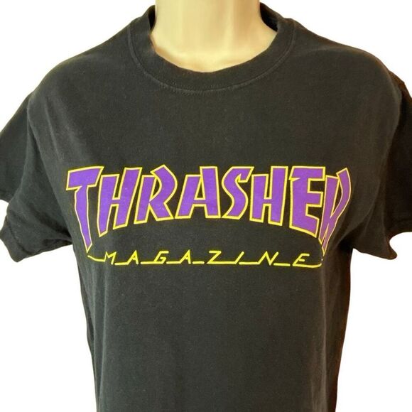 Thrasher Magazine Black Graphic Tee Men’s Size Small Vintage - Picture 2 of 7